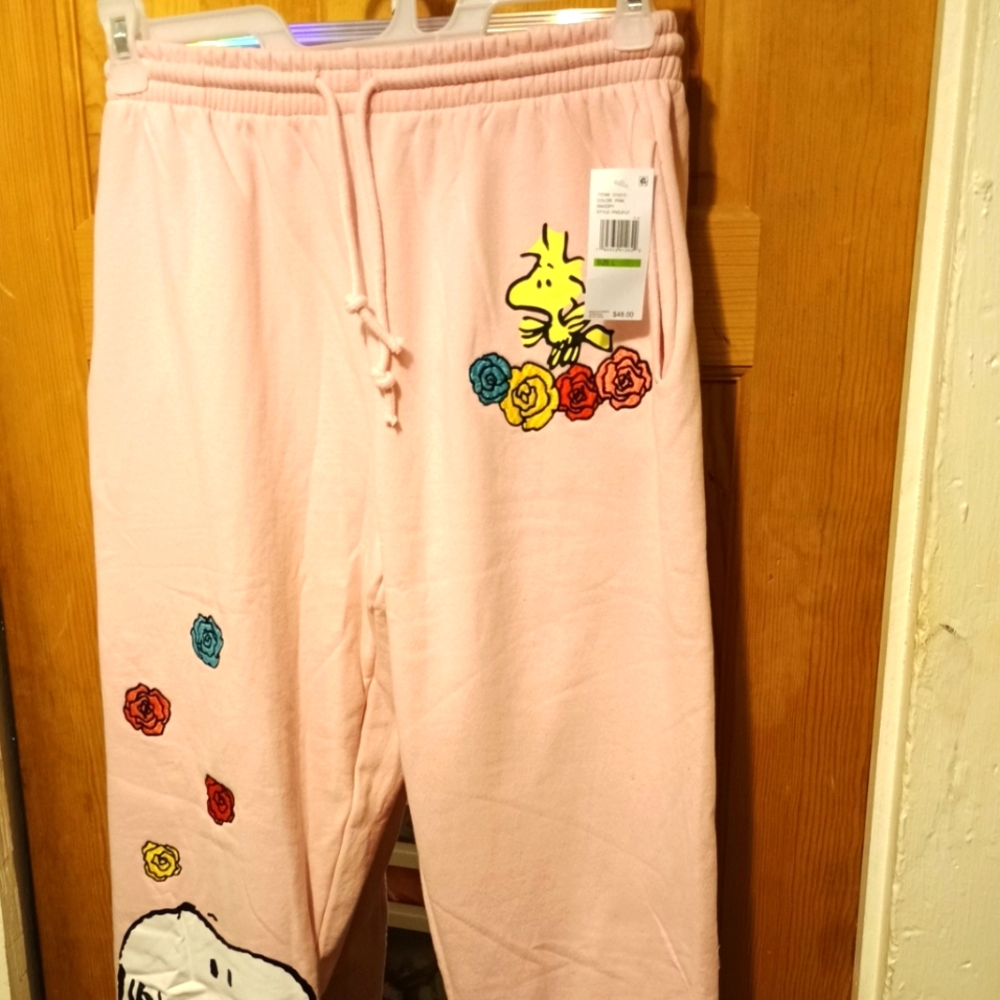Pink Lounge Pants with Snoopy and Woodstock